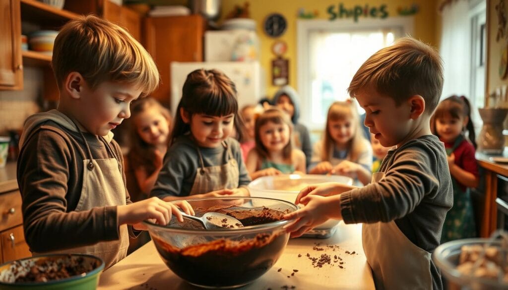 children making brownies bake sale favorites