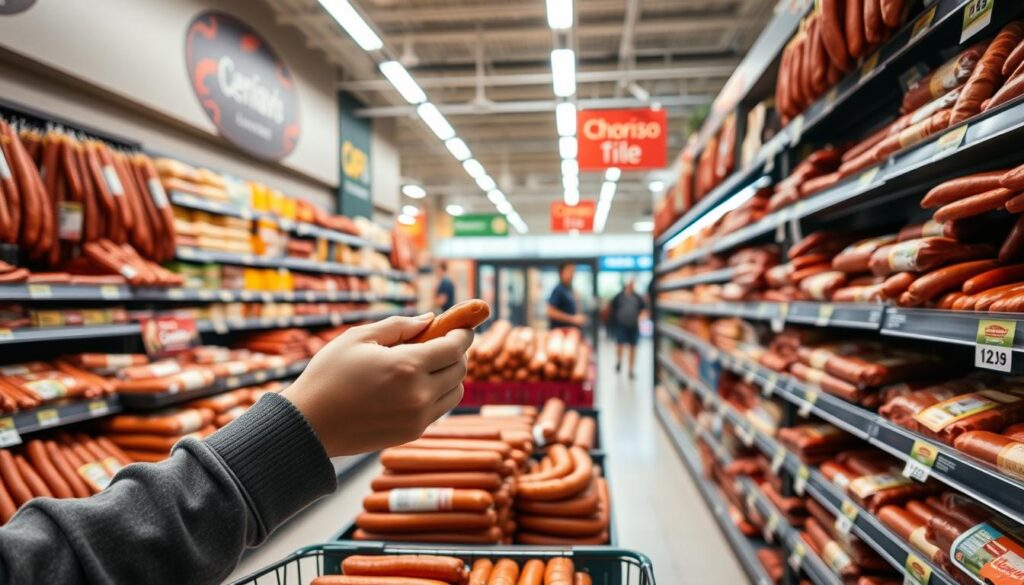 shopping for chorizo